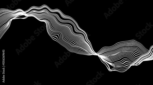 partical background animation on black background. Rainbow colorful swirl line movement, abstract lines looped background photo