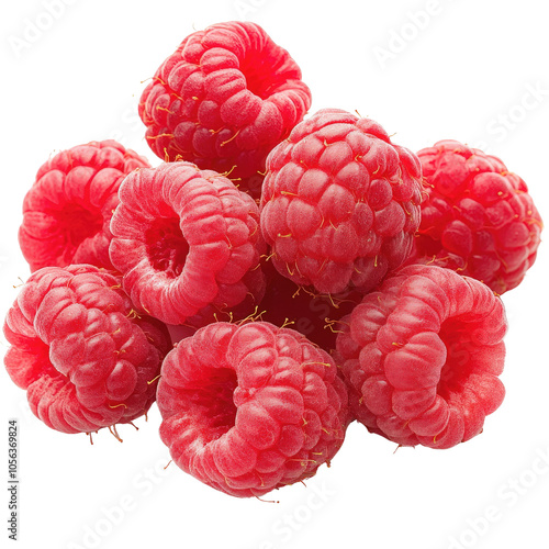 A bunch of red raspberries are piled on top of each other