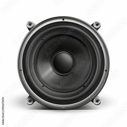 Wallpaper Mural Black Speaker With Silver Trim Isolated on White Background Torontodigital.ca