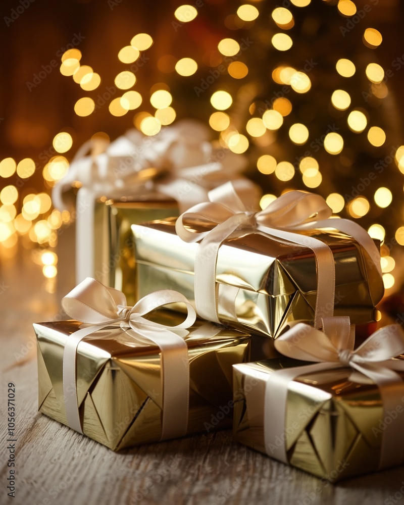 perfect gifts Golden with Christmas lights perfect gifts Golden with Christmas lights