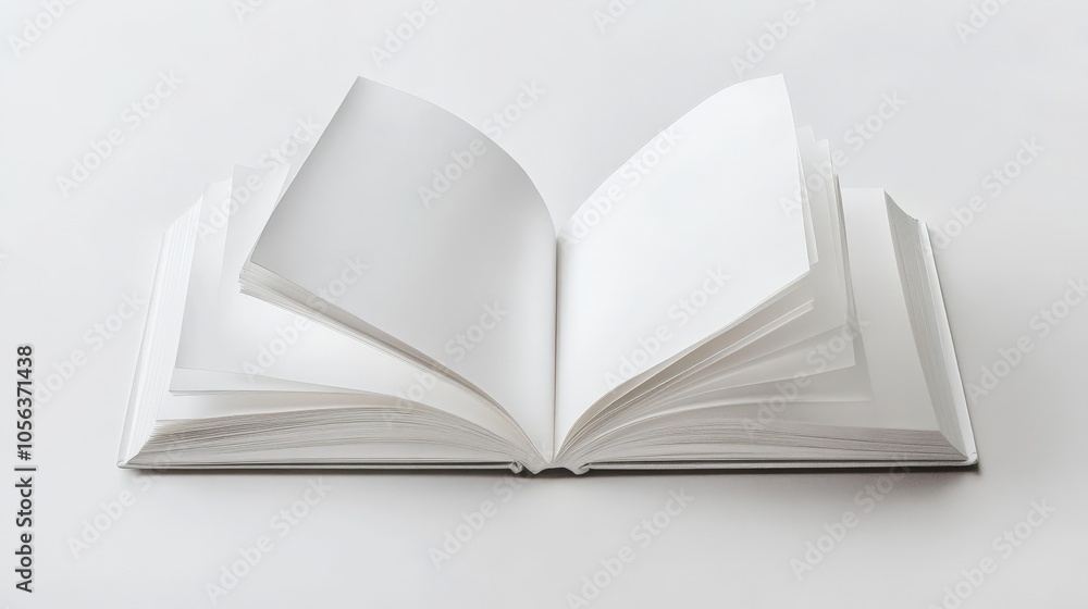 Clean white canvas featuring a diary page, showcasing its neat layout and classic book design details Clean white canvas featuring a diary page, showcasing its neat layout and classic book design details