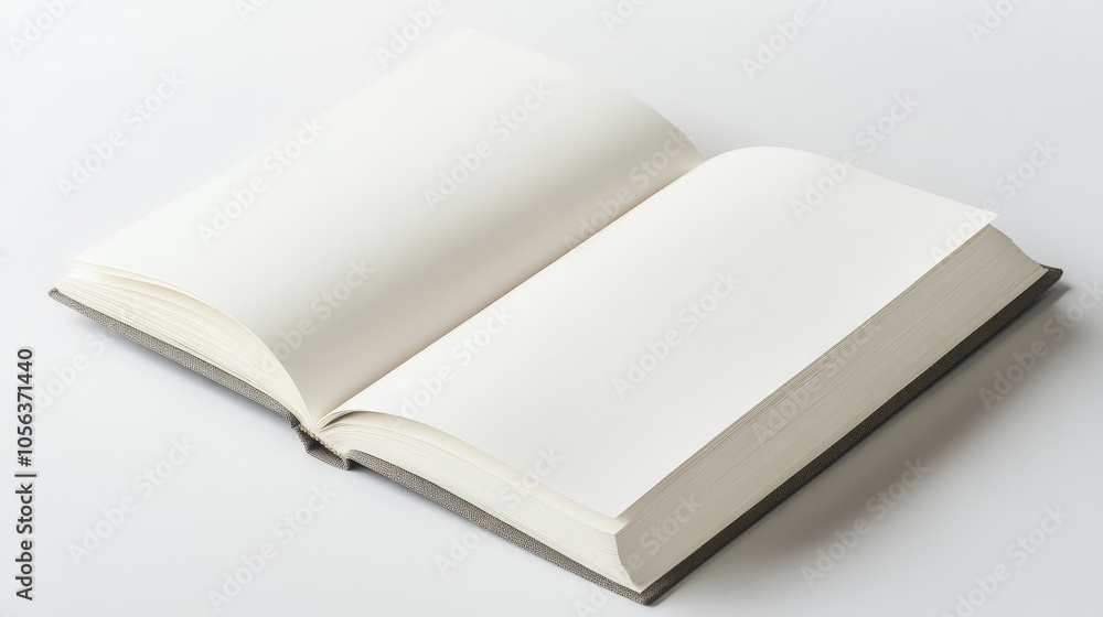 Clean white canvas featuring a diary page, showcasing its neat layout and classic book design details Clean white canvas featuring a diary page, showcasing its neat layout and classic book design details
