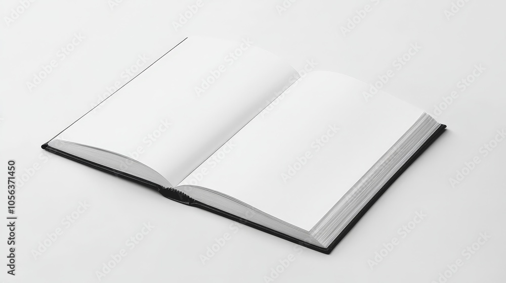 Clean white canvas featuring a diary page, showcasing its neat layout and classic book design details Clean white canvas featuring a diary page, showcasing its neat layout and classic book design details