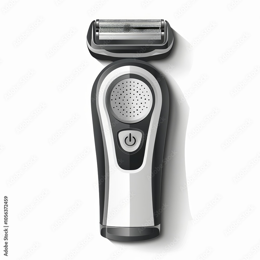 Electric Razor Shaver For Men Close Up Isolated On White Electric Razor Shaver For Men Close Up Isolated On White