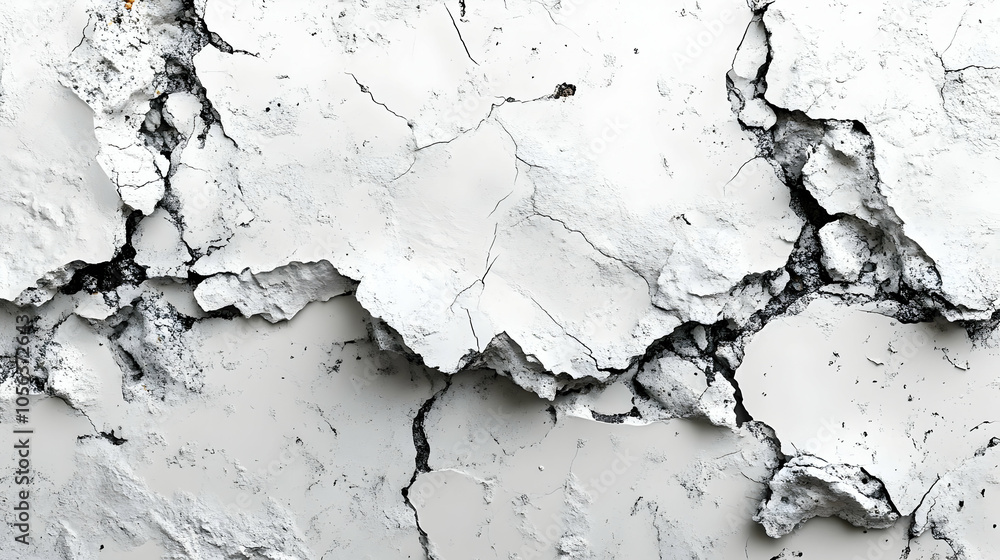 Fototapeta premium Cracked White Paint Texture - Abstract Background