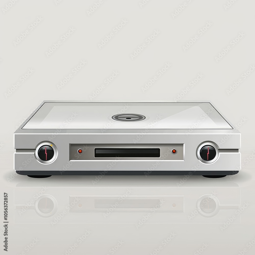 Fototapeta premium Modern White Audio Equipment with Knobs and Display