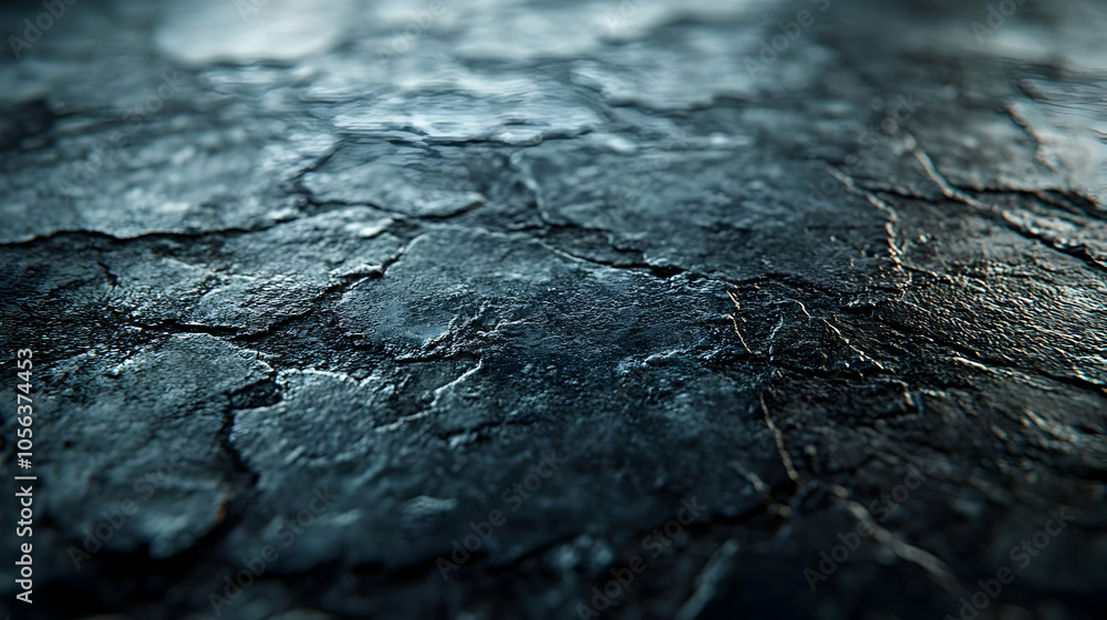 Dark Blue Cracked Stone Texture 3D Background Dark Blue Cracked Stone Texture 3D Background