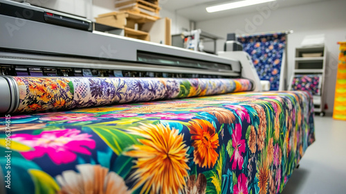 Printing machine print the fabric.ai generative