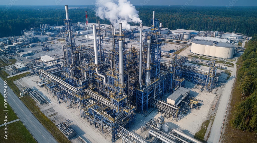 Aerial View of a Sprawling Industrial Complex Aerial View of a Sprawling Industrial Complex