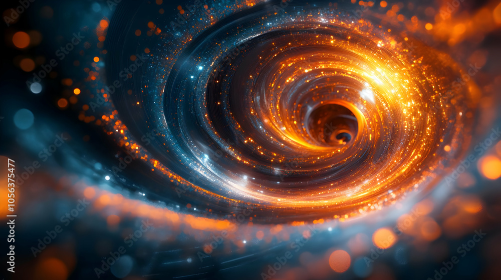 Abstract 3D Background with Blue and Orange Swirling Lights Abstract 3D Background with Blue and Orange Swirling Lights
