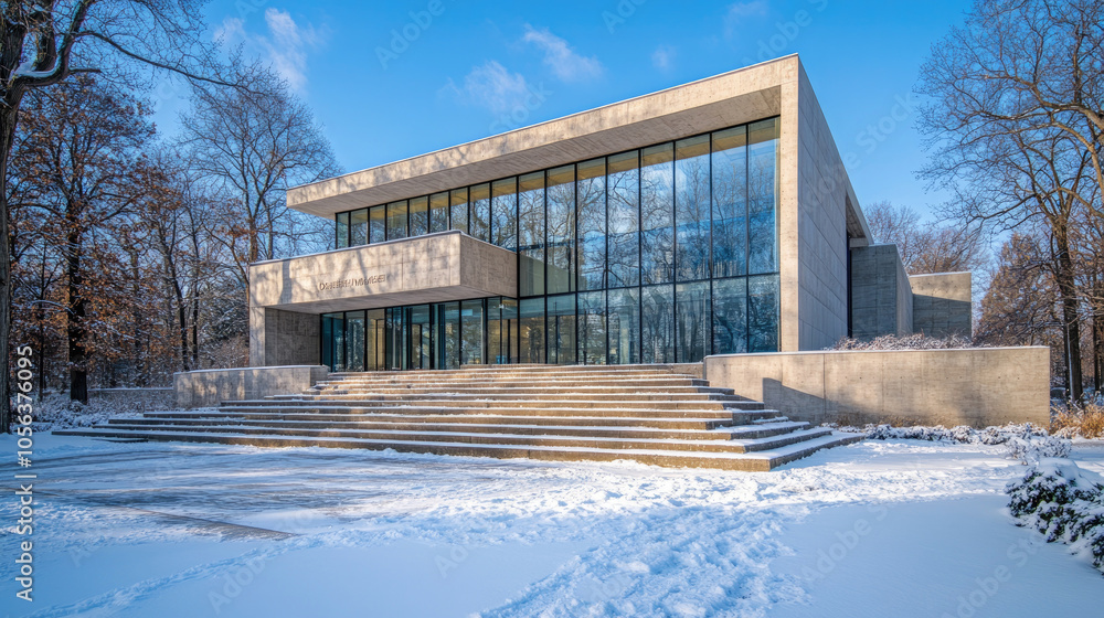 Luxurious house, flat roof, modern architecture Luxurious house, flat roof, modern architecture