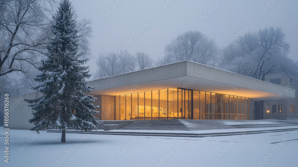 Luxurious house, flat roof, modern architecture Luxurious house, flat roof, modern architecture