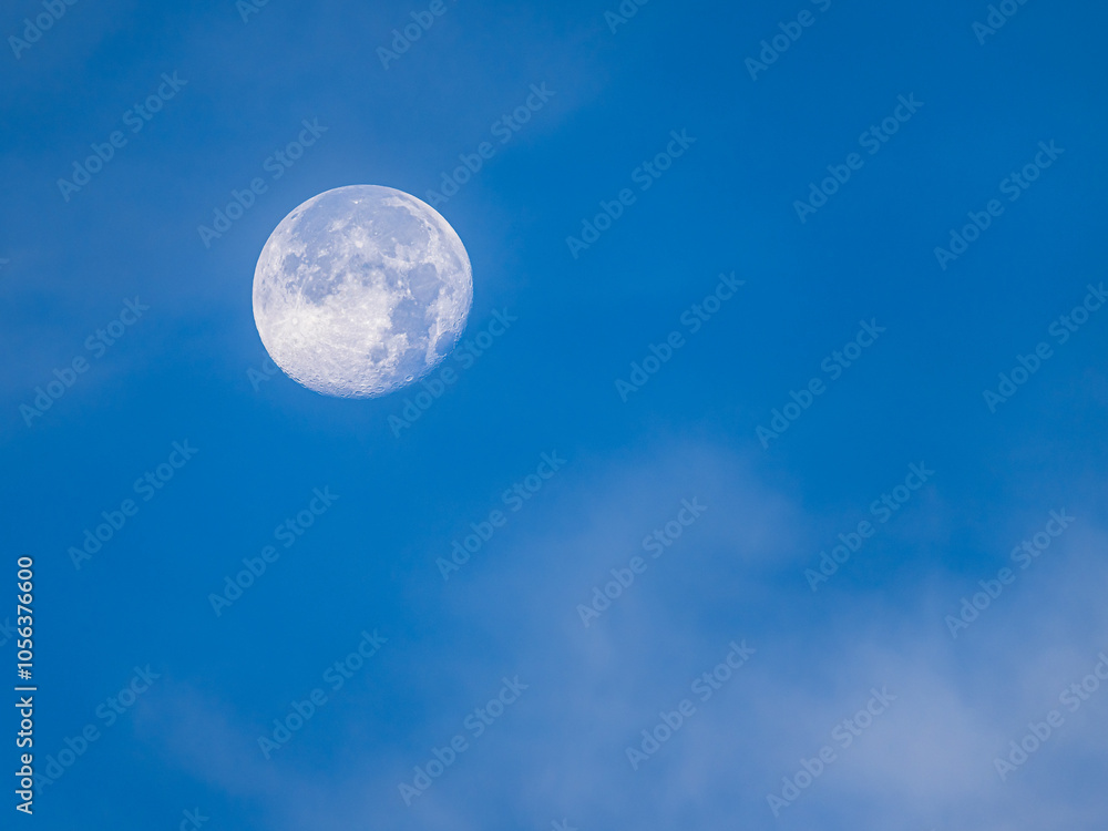 Fullmoon on blue sky at morning Fullmoon on blue sky at morning