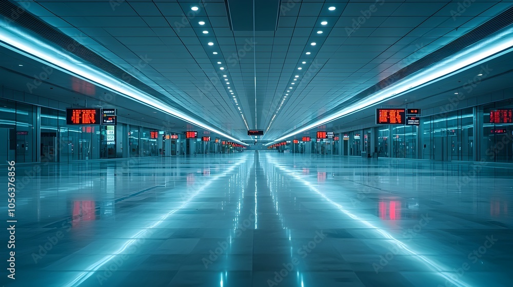 Deserted Airport Terminal During Global Travel Restrictions Amid Pandemic Lockdown Deserted Airport Terminal During Global Travel Restrictions Amid Pandemic Lockdown