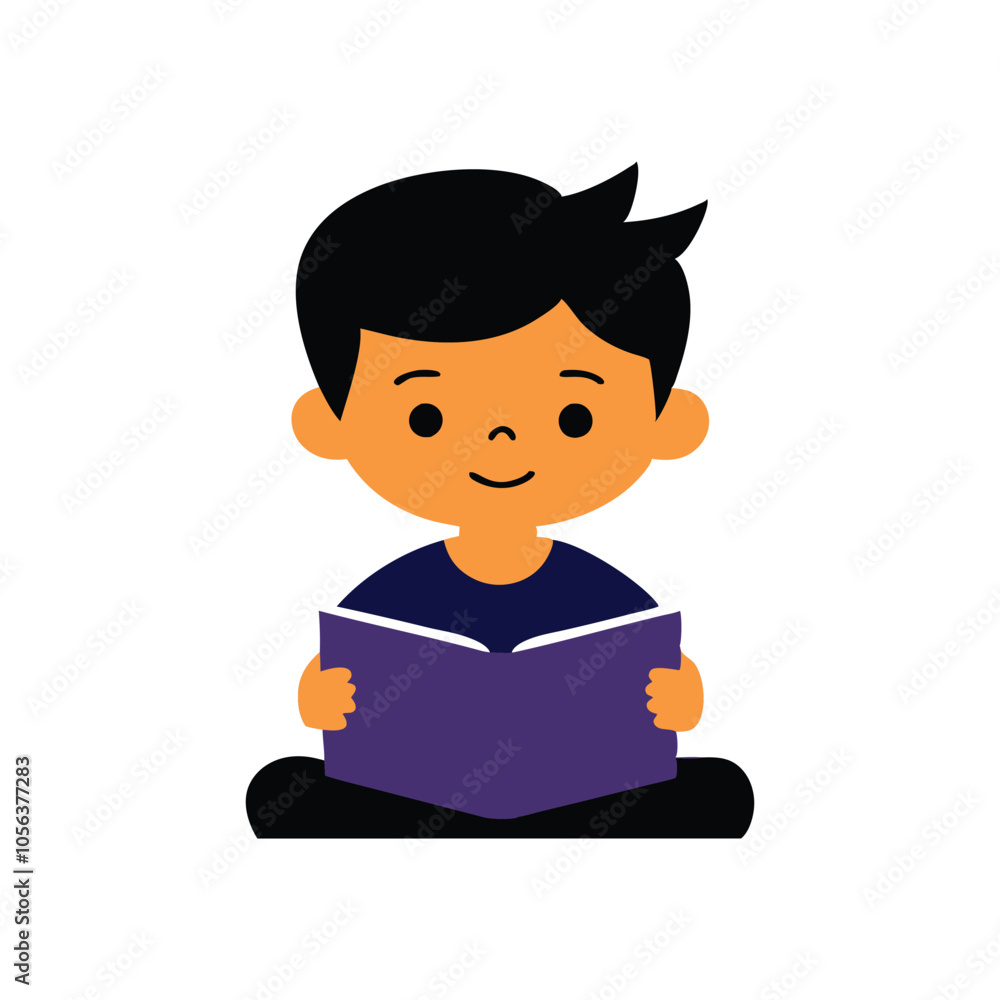 Cute Boy Reading a Book Charming Illustrations for Educational and Creative Projects Cute Boy Reading a Book Charming Illustrations for Educational and Creative Projects