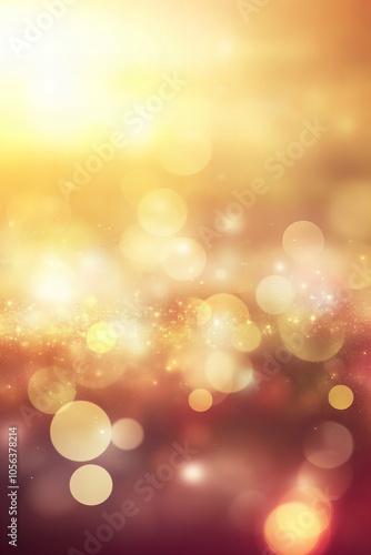 Golden Bokeh Lights Background with Sparkling Particles for Festive Celebrations, Warm Atmosphere, and Elegant Designs - Perfect for Holiday and Event-Themed Projects with Copy Space