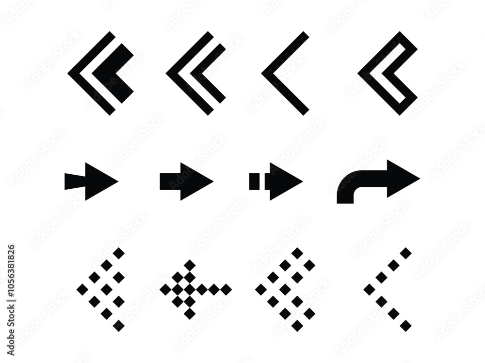 set of vector arrows symbol vector on transparent background set of vector arrows symbol vector on transparent background