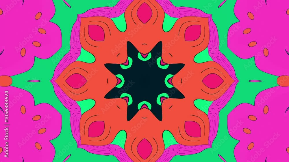 Abstract Kaleidoscope Background. Motion Graphics Pattern. Futuristic audiovisual vj seamless loop. 4K Fractal Animation Footage Abstract Kaleidoscope Background. Motion Graphics Pattern. Futuristic audiovisual vj seamless loop. 4K Fractal Animation Footage