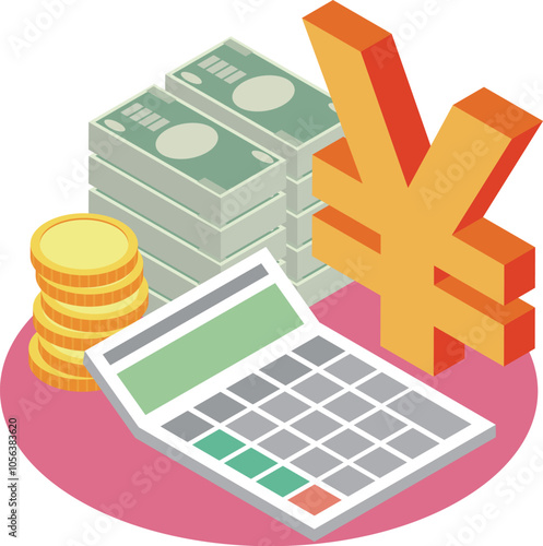 日本円マークとお金
