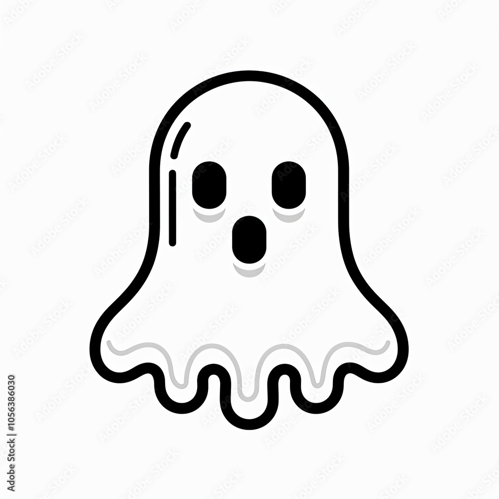 This simple line icon depicts a ghost, perfect for Halloween-themed projects or decorations, capturing a playful spirit of the holiday This simple line icon depicts a ghost, perfect for Halloween-themed projects or decorations, capturing a playful spirit of the holiday