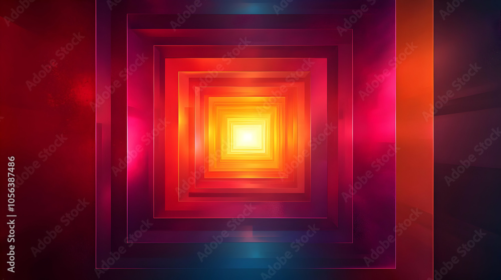 Abstract Background with Neon Lights and a Glowing Center Abstract Background with Neon Lights and a Glowing Center