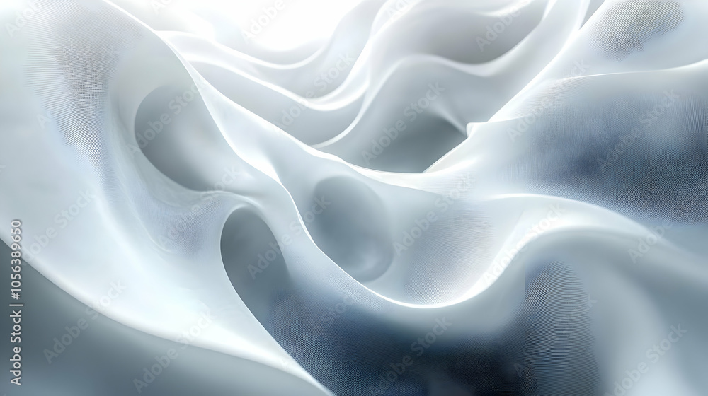 Obraz premium Abstract White 3D Wave Background