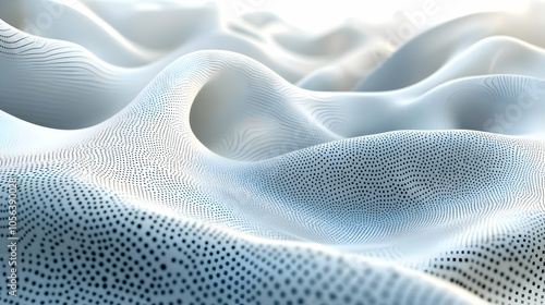 Abstract White 3D Background with Dotted Texture