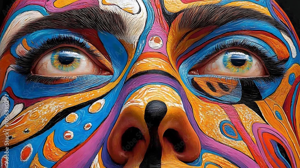 Vibrant face art Vibrant face art
