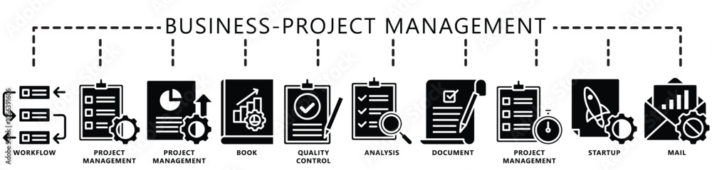 Business, Project management glyph icons set. contain book, document, analysis, mail, work flow, quality control, startup and more. Vector EPS 10. for UI or UX kit, web and app, finance, business. Business, Project management glyph icons set. contain book, document, analysis, mail, work flow, quality control, startup and more. Vector EPS 10. for UI or UX kit, web and app, finance, business.