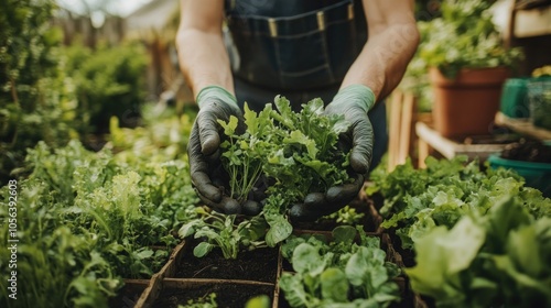 A neighborhood gardening project where neighbors exchange homegrown produce and share gardening tips, fostering community bonds and healthy eating. photo