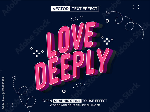love deeply editable text, font effect, 3d text for title