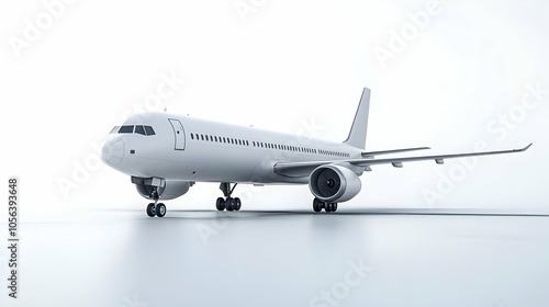 White Airplane 3D Render