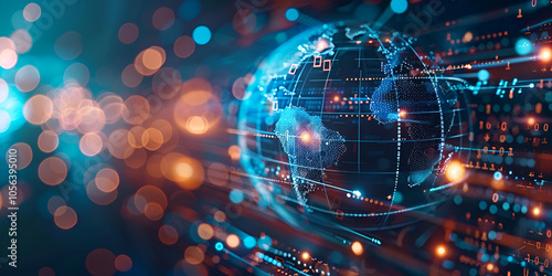 Global Network Visualization with Data Flow
