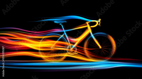 Stylized Bicycle in Motion: A Dynamic Symbol of Health and Fitness