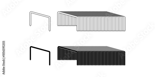 Staple strips icon set isolated on white background