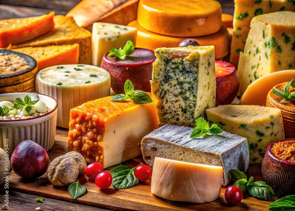 **Macro Photography: Cheese Assortment** **Macro Photography: Cheese Assortment**