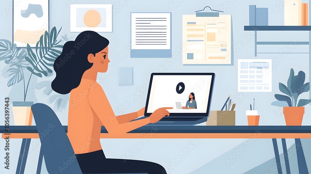 Woman working on laptop. Woman working on laptop.