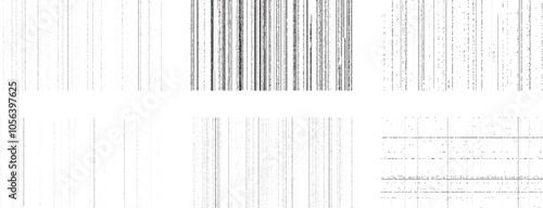Scratch line texture set.Vertical,horizontal grunge lines.Distressed retro pattern