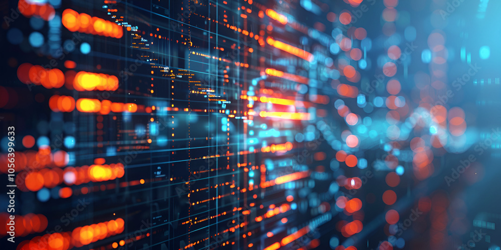Obraz premium Data Display: Digital Network Flow