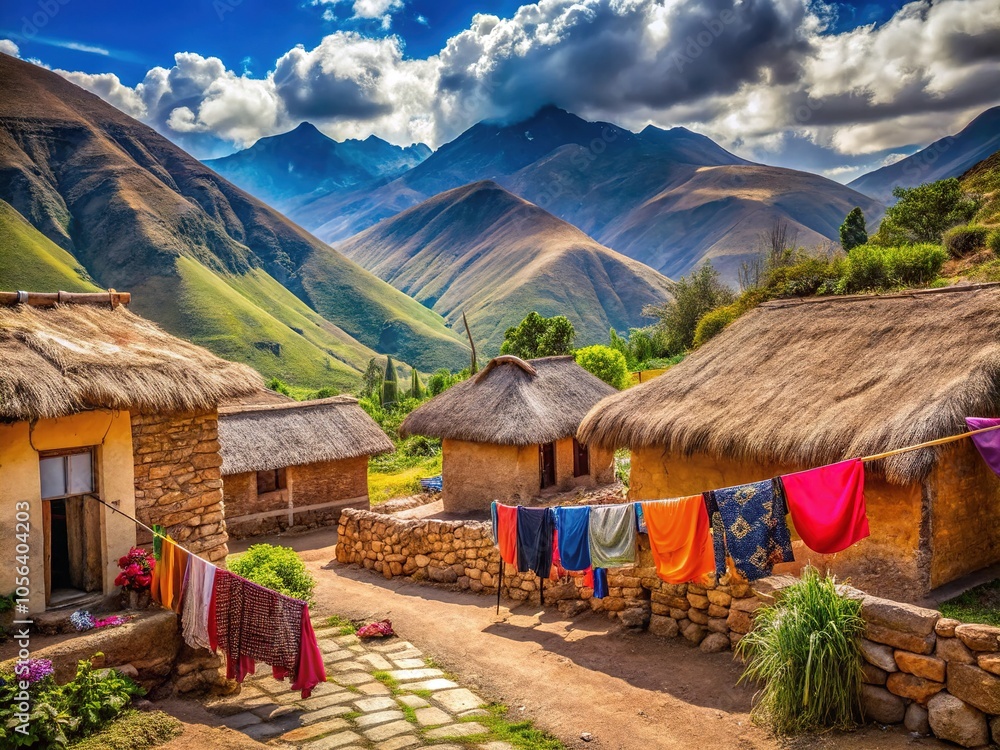 Stunning Rural Andean Village Photography - Peruvian Andes Landscape Stunning Rural Andean Village Photography - Peruvian Andes Landscape