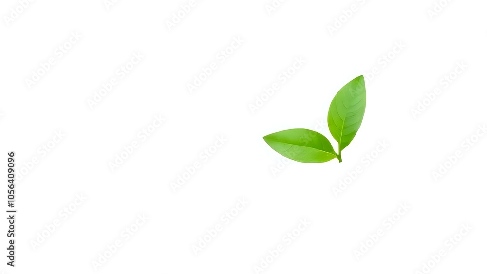 Green Leaf Icon on White Background Green Leaf Icon on White Background