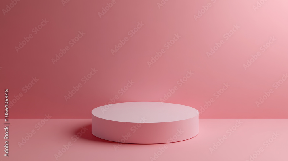 minimalistic pink background featuring round pedestal creates serene and elegant atmosphere, perfect for showcasing products or art minimalistic pink background featuring round pedestal creates serene and elegant atmosphere, perfect for showcasing products or art