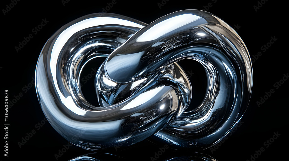 Abstract 3D Render of Shiny Metallic Knot Abstract 3D Render of Shiny Metallic Knot
