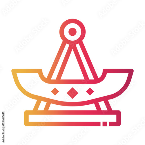 swing boat Line Gradient Icon