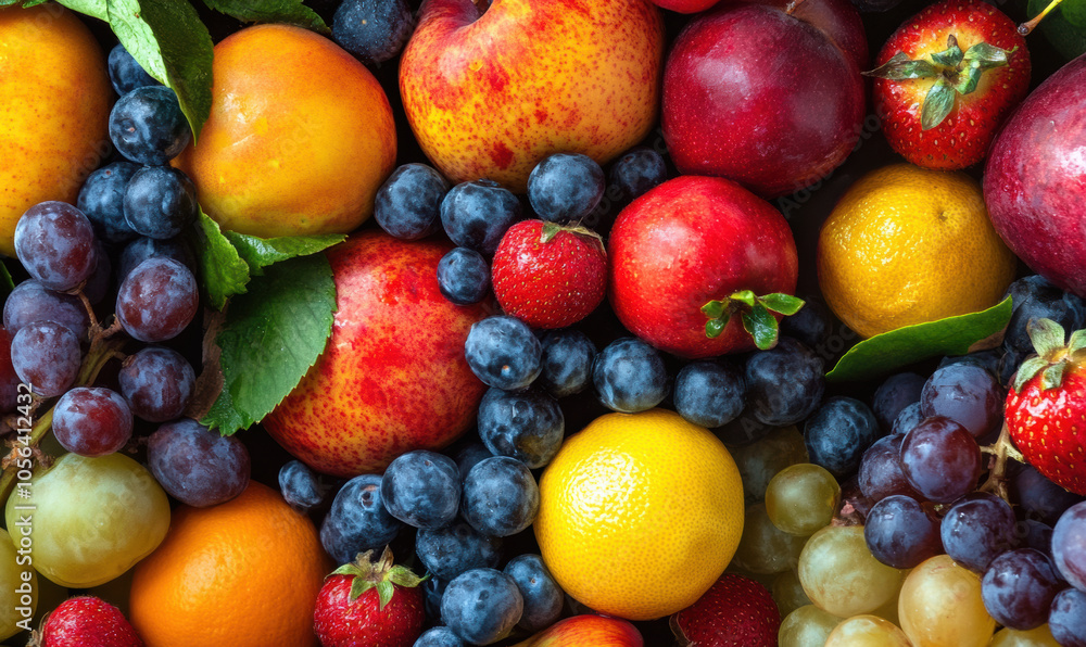 Fresh and vibrant fruits, colorful mix of nature bounty Fresh and vibrant fruits, colorful mix of nature bounty