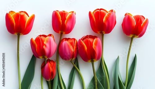 Tulips on a white background