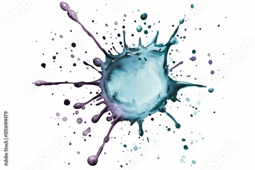 Teal and Lavender Abstract Watercolor Splash Design