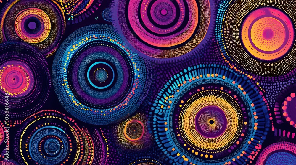 Abstract Circular Pattern with Vibrant Colors Abstract Circular Pattern with Vibrant Colors