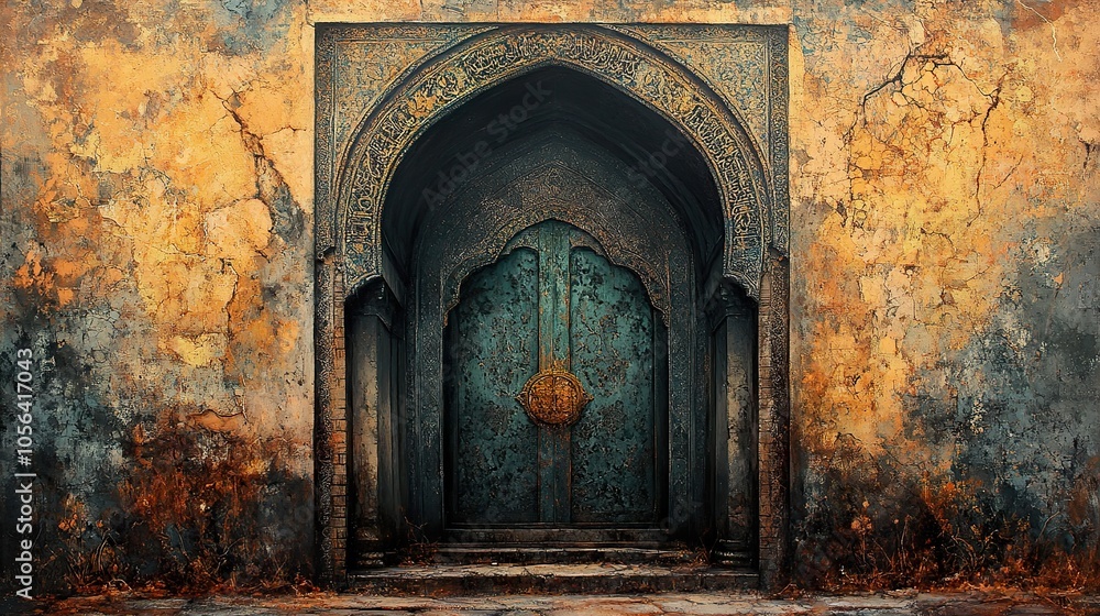 Ornate Archway Entrance to an Ancient Building Ornate Archway Entrance to an Ancient Building