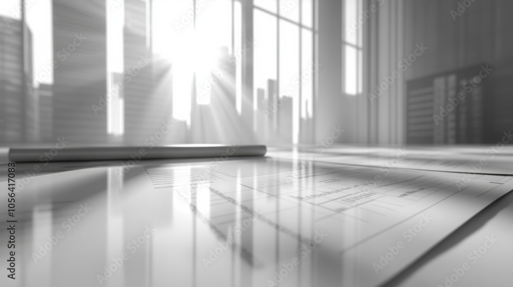 Fototapeta premium High Contrast 3D Reports with Natural Light Effect